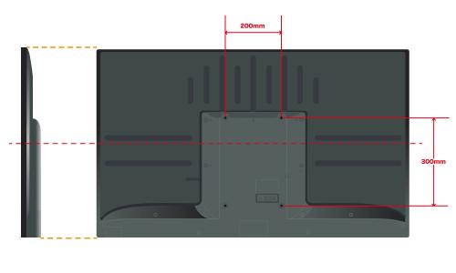 50C350Xのテレビ背面ネジ穴チェック