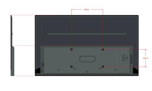 65M550Lのテレビ背面ネジ穴チェック