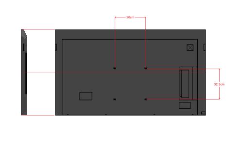 XRJ-65X90Lのテレビ背面ネジ穴チェック